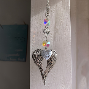 1 pezzo Acchiappasole a forma di ala d'angelo, ciondolo a forma di cuore con scritta "Sei sempre nel mio cuore", regalo speciale acchiappasole per qualcuno, Natale - Product Image 6