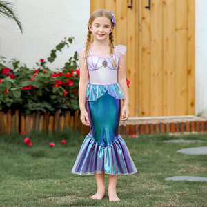 Vestido de fiesta de Halloween de lujo para niñas princesa juego de rol vestido de baile <span class=keywords><strong>sirenita</strong></span> vestido de lujo brillante Niña boda cumpleaños vestido - Product Image 4