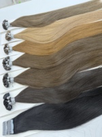 Extensions de cheveux 100% naturels Remy à double trame, cuticules intactes, pointe plate en kératine, pour pose en kératine italienne en salon (vente en gros)