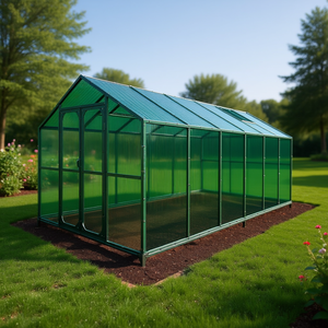 Serra in Policarbonato a Doppia Parete 8 X 20 con Telaio in Acciaio Zincato per Giardino, Colore Verde con Pareti Trasparenti - Product Image 2