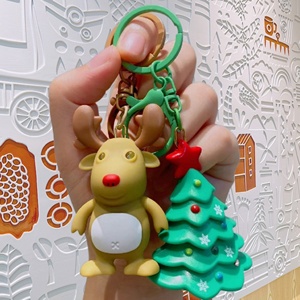 Llavero de PVC con diseño navideño de dibujos animados, colgante de juguete de anime lindo y decoración para llaves, regalo pequeño perfecto para venta al por mayor - Product Image 2