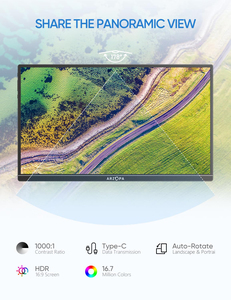 <span class=keywords><strong>Arzopa</strong></span> A1S écran FHD Rechargeable 14 pouces IPS USB Type C double moniteur de jeu Mobile Portable pour ordinateurs portables - Product Image 2