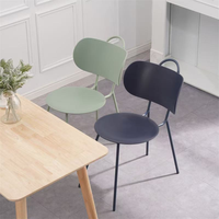 Chaise de salle à manger en plastique de haute qualité, chaise de salle à manger minimaliste confortable avec dossier pour café