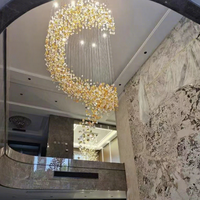 ANNO Lustre en pierre jaune personnalisé Villa Salon Escalier Lustre d'art en verre
