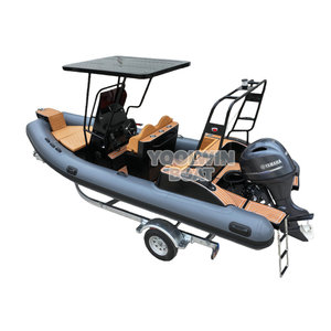 Yoolwin Bateau semi-rigide robuste de 20 pieds avec tubulure en Hypalon Orca antidérapante, coque en aluminium à fond en V profond soudée, pour navigation en mer agitée, sports nautiques et tourisme - Product Image 2