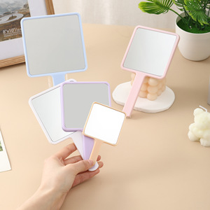Pastel Square <b>Handheld</b> Makeup <b>Mirror</b> Portable Plastic Cosmetic Vanity <b>Mirror</b> Single Sided Pocket <b>Mirror</b> for Travel - Product Image 2