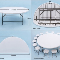 Table pliante d'extérieur en plastique, vente en gros d'usine, table à manger pliable simple pour la maison