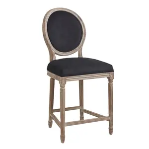 Francese louis sedie sgabello Rotondo In legno di Quercia Posteriore sgabelli da bar con la parte posteriore Paige Imbottita Contatore Sgabello