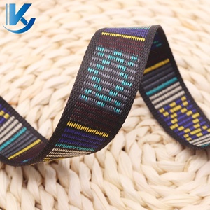 Ky Polyester <span class=keywords><strong>Webbing</strong></span> nhà sản xuất tùy chỉnh <span class=keywords><strong>Webbing</strong></span> cho túi quần áo thắt lưng-phong cách dân tộc Jacquard Daisy xương cá độ bền cao - Product Image 3