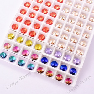 Cristales de Cristal AB Redondos de 10mm, Varios Tamaños, Forma de Rivoli, para Coser en Ropa, Precio de Fábrica Oleeya, Venta al Por Mayor - Product Image 3