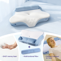 Taie d'oreiller personnalisée avec logo couleur, forme papillon, lavable, moderne, longue durée de vie, anti-ronflement, pour dormeurs sur le côté et sur le dos, en mousse à mémoire de forme cervicale