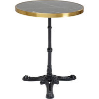 Base de table moderne personnalisée en acier inoxydable avec dessus en marbre bord doré pour meubles de salle à manger commerciaux conçue en usine