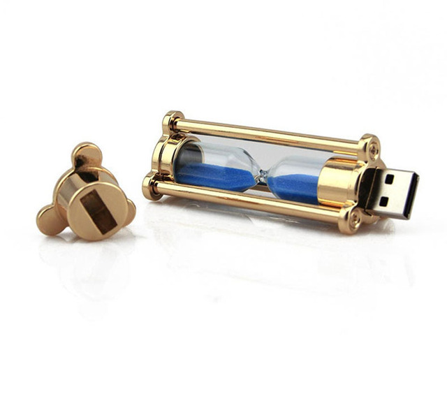 64gb USB Memory 8gb Pendrive16GB 32GB Usb 2.0 High Speed Customized OEM Logo Best Gift Sand Clock Glass USB Flash Drive