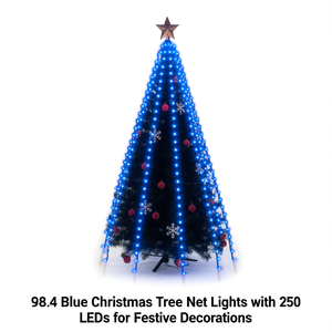 Guirlandes lumineuses bleues pour arbre de Noël, 98,4 pouces, 250 LED, pour décorations festives - Product Image 1