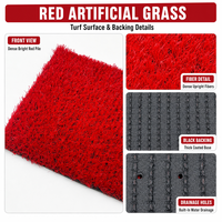 Gazon synthétique rouge artificiel de 20 mm en gros d'usine pour aire de jeux et jardin d'enfants