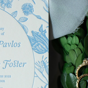 Carte d'<span class=keywords><strong>invitation</strong></span> de mariage en typographie, élégante, couleur en relief, bordure florale de style Vogue, style campagnard français classique, vœux de mariage - Product Image 4