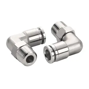 6mmX 1/8 NPT Swiveling Elbow Metal Push In to Connect Tube Fitting