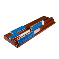 Supports de Mahjong Personnalisés avec Poussoirs – Ensemble Professionnel en Bois Double Couche Finition Brillante – Plusieurs Tailles et Couleurs – Prise en Charge Personnalisation Complète
