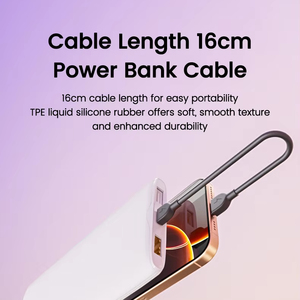 3A 65 Wát nylon bện ngân hàng điện Cáp 16cm Loại C nhanh chóng sạc dữ liệu Crossbody điện thoại thông minh dây buộc tinh khiết Đồng di động điện thoại di động - Product Image 2