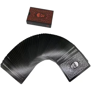 제조업체 사용자 정의 하이 퀄리티 멋진 검은 해골 머리 성인 인쇄 디자인 로고 전문 카드 놀이 카드
