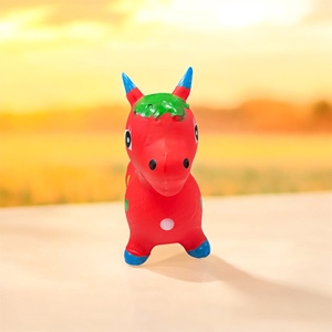 Tramoggia spaziale gonfiabile per bambini che rimbalza Set di cavalli con musica e maniglie e animali da equitazione divertenti giocattoli - Product Image 2