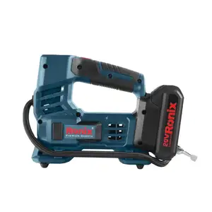 Ronix 8605 20V Max Pneu Inflador Compacto e Portátil Desligamento Automático com 1 Bateria Sem Fio Mini Compressor