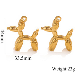Stainless Steel Gold Standing Puppy Balloon Charms Personality Cute Dog Pendants for Necklace Bracelet <strong>Jewelry</strong> Making <strong>Supplies</strong> - Product Image 2