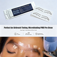 Regla de Mapeo de Cejas, Herramienta de Mapeo de Cejas, Plantillas de Guía para Contorno de Cejas con Aerógrafo, Pegatinas de Cejas para Simetría, para Maquillaje de Henna y Pre-dibujo PMU