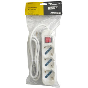 Multiprise Schuko 3 voies avec interrupteur, câble de 1,8 m, blanc - Product Image 2