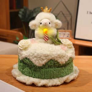 Juguete de Peluche con Forma de Pastel de Cumpleaños con Vela Iluminable, Adorable Animal de Peluche (Conejo, Oveja, Elefante, Ratón, Cachorro), Muñeco de Peluche, Regalo Personalizado - Product Image 5