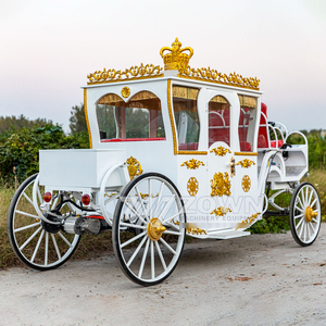 Carruaje Eléctrico Real Decorado en Blanco y Dorado, Vehículo para Bodas, Batería de 60V 80A, Ruedas Sólidas, Diseño Moderno - Product Image 1