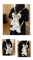 Sac à dos en peluche Schnauzer personnalisable-Sac mignon en forme de chien pour femmes et filles, idéal comme accessoire de mode, sac quotidien