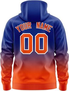 Custom Sublimation Gradient Baseball <b>Zip</b> <b>Hooded</b> Men's Streetwear Team Name Number Printed Fleece Sportswear Casual Autumn Jacket - Product Image 2