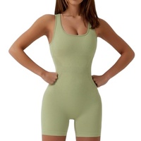 Combinaison de yoga une pièce personnalisée en gros, gainante et sans couture, pour l'entraînement, en Spandex/Nylon extensible dans les quatre sens