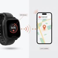 Montre connectée 4G pour personnes âgées avec appel bidirectionnel, géolocalisation, détection de chute, suivi GPS, étanche IP67, alarme de chute de personne