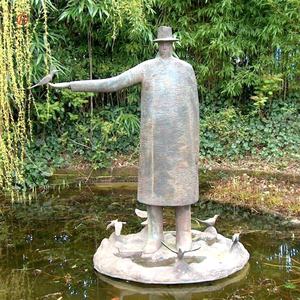 Giardino esterno fusione bronzo Jean <span class=keywords><strong>Michel</strong></span> Folon statua ombrello uomini fontana scultura - Product Image 5