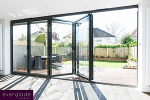 Portes coulissantes pliantes en aluminium de qualité supérieure Portes pliantes en verre modernes pour séparateurs de pièces et séparation de l'espace intérieur - Product Image 5