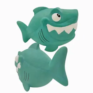 大鲨鱼海洋动物狗玩具环保乳胶橡胶咕噜声宠物咀嚼玩具