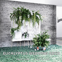 Décoration de mariage de luxe à louer : feuillage artificiel d'eucalyptus, herbe en soie, taille personnalisée pour arche de mariage