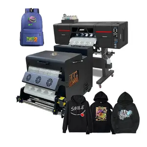 Dtf 60cm Dual Xp600 I3200/i1600 Heads Max 2800dpi Printer 5 Color T-shirt Sweater Garment Ready To Ship Printing Machine