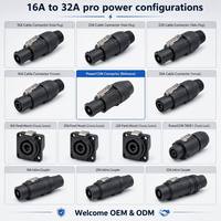 Conector Macho de Corriente Alterna de 3 Pines Jnicon, 20A 250V, para Iluminación de Escenario, Altavoces de Audio Profesional, Sistema de Control DMX