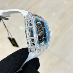 Montre automatique de luxe haut de gamme, design ajouré, avec tourbillon, en fibre de carbone et caoutchouc, verre saphir transparent, style Hip Hop, pour le sport - Product Image 2