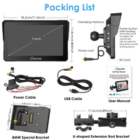 Écran de moto portable Carpuride à dégagement rapide 1024x600, affichage caméra, navigation GPS, 7 pouces, CarPlay sans fil, étanche