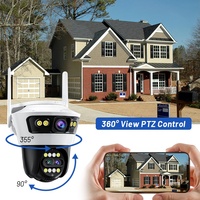 Caméra de sécurité WiFi 9MP avec zoom 10X, extérieure, 3 objectifs, 2 écrans, audio bidirectionnel, détection de mouvement, caméra IP de sécurité sans fil