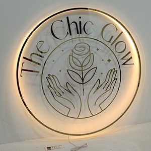 ป้ายอะคริลิคโลโก้แบบกำหนดเอง ป้ายไฟ LED ติดผนังร้านค้า ป้ายตกแต่งสำนักงาน ป้ายร้านเสริมสวย ป้ายธุรกิจ - Product Image 3