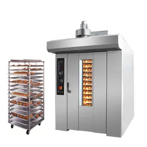 Hornos rotatorios a gas para panaderias pan de panadera 10 12 16 32 64 bandejas alimentos hornos gaz disel aluminio horizontales