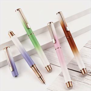 Stylo bille de luxe en acier inoxydable effaçable à pointe de 0,5 mm, dégradé, pour étudiants, encre thermique bleue et noire, haute esthétique, vente en gros - Product Image 1