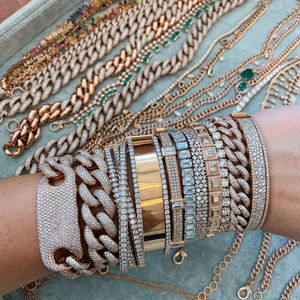 Gemnel 925 plata esterlina Vintage Punk Jumbo Cut Pave baguette tenis pulsera - Product Image 6