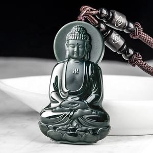 Pendentif Bouddha en Jade naturel authentique de Hotan, accessoires pour hommes et femmes, HT22 - Product Image 1