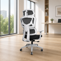 Chaise ergonomique de bureau moderne design Offre Spéciale avec soutien lombaire en maille blanche et tissu pivotant pour le lieu de travail